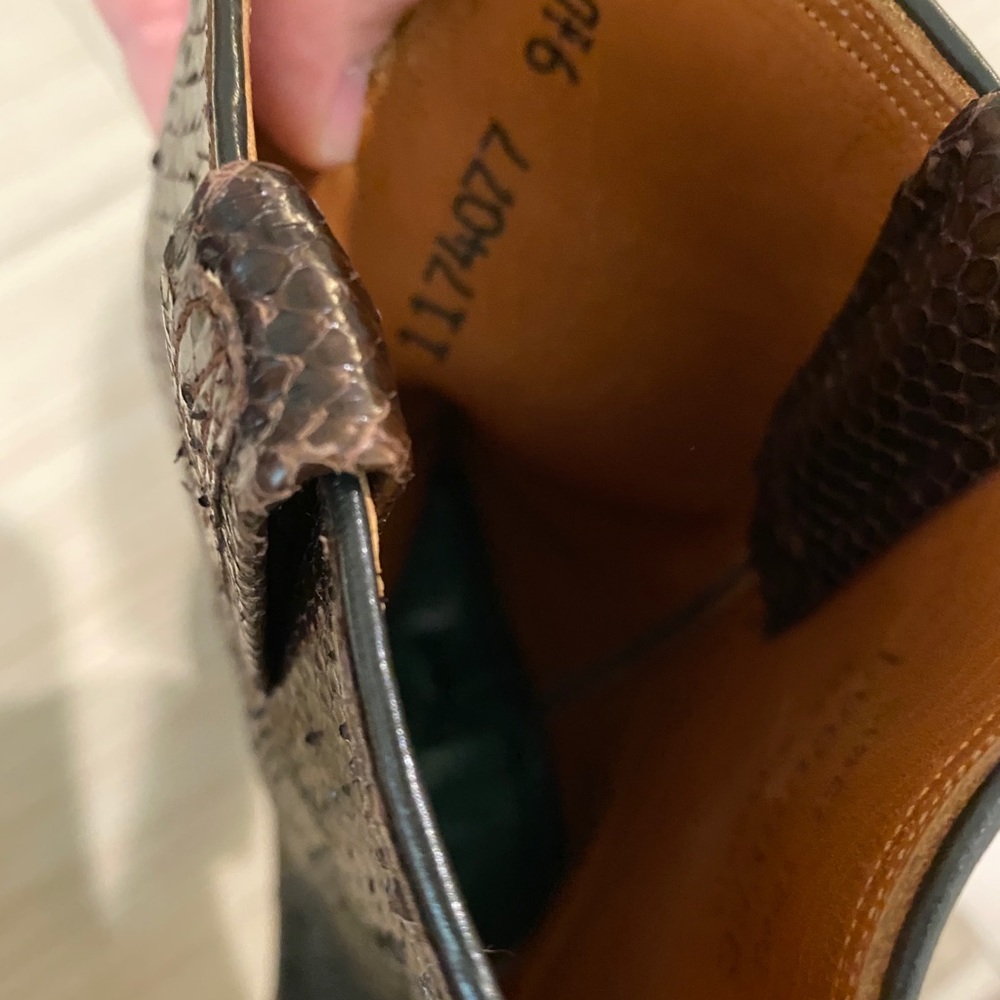 LUCCHESE ⭐ SAN ANTONIO ⭐ BROWN RARE EXOTIC SKIN BOOTS Vintage - Picture 10 of 11